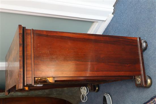A small Regency rosewood dwarf bookcase W.84cm